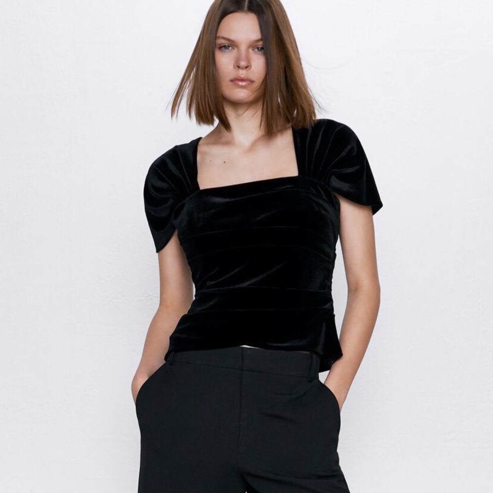 Zara velvet top